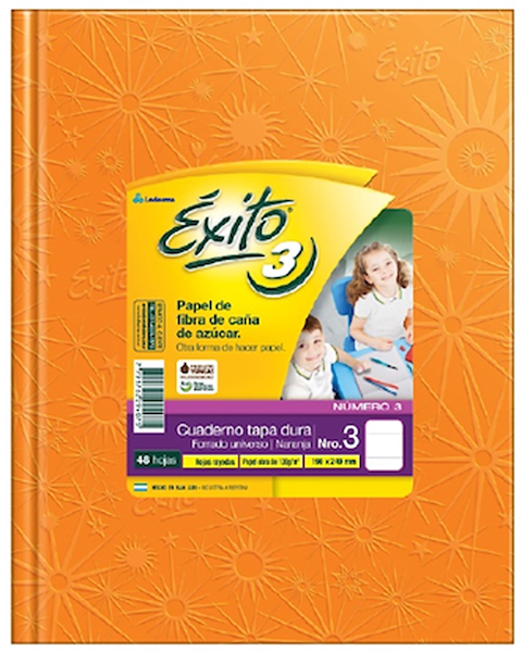 CUADERNO N°3 RAYADO X 50 Hjs - ARAÑA EXITO NARANJA