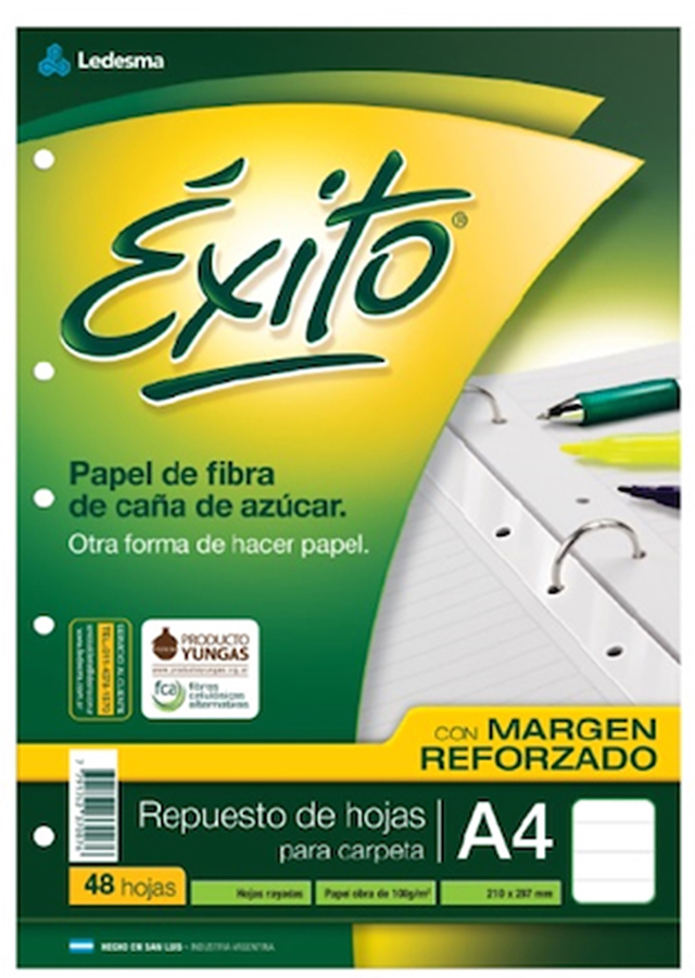 REPUESTO A4 REFORZADO X 48 Hjs - RAYADO EXITO - $ 6.900