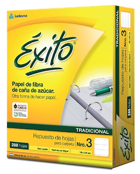 REPUESTO ESCOLAR N°3 EXITO 288 HOJAS RAYADAS