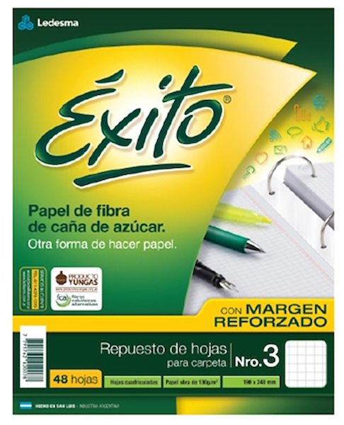REPUESTO N°3 REFORZADO EXITO 48 HOJAS CUADRICULADAS