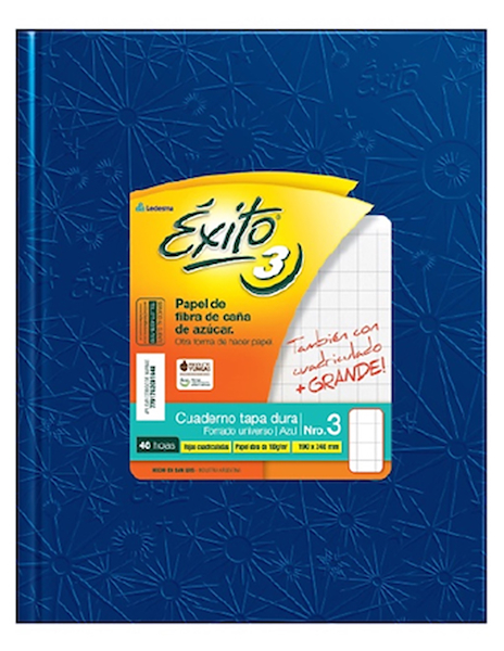 CUADERNO N°3 CUADRICULADO GRANDE X 50 Hjs - ARAÑA EXITO AZUL