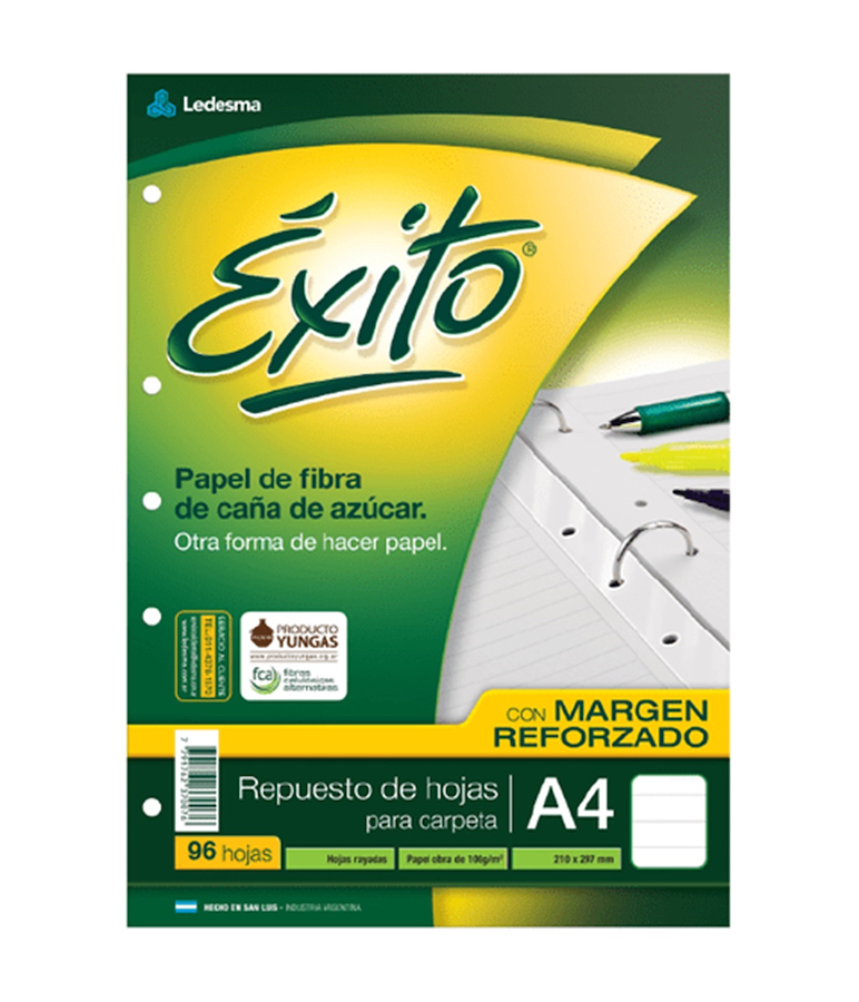 REPUESTO A4 REFORZADO X 96 Hjs EXITO RAYADO - $ 12.900