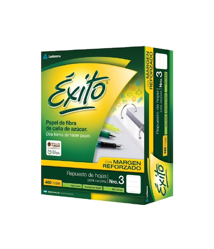 REPUESTO N°3 REFORZADO EXITO 480 HOJAS RAYADO - $ 32.000