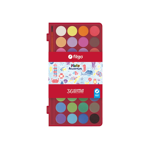 Acuarelas PINTO / Estuche 36 surtido FILGO X 36 - $ 11.000