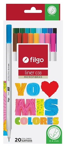 MICROFIBRA FILGO LINER 038 DE 0.4MM SET X 20