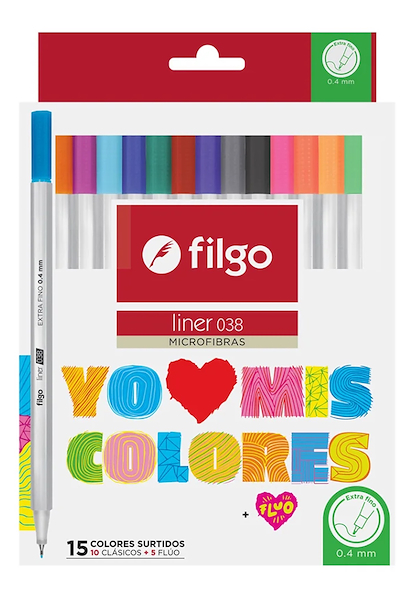 MICROFIBRA FILGO LINER 038 DE 0.4MM SET X 15