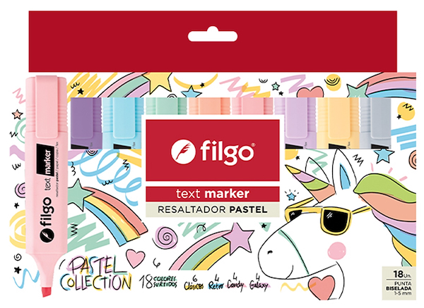 RESALTADOR TEXT MARKER SET X 18 - PASTEL FILGO