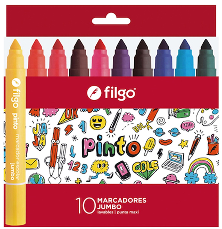 Marcador PINTO JUMBO / Estuche 10 surtido FILGO - $ 6.500