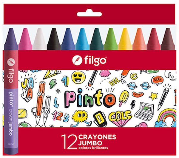 CRAYONES DE CERA PINTO JUMBO / ESTUCHE 12 SURTIDO FILGO