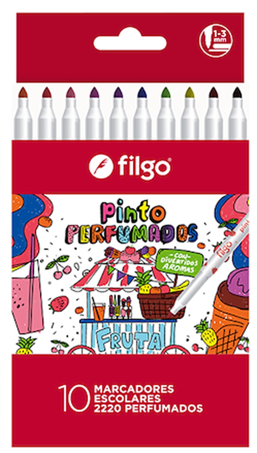 Marcador PINTO 2220 / Estuche 10 perfumados FILGO - $ 4.300