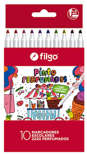 Marcador PINTO 2220 / Estuche 10 perfumados FILGO