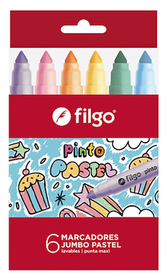 Marcador PINTO JUMBO / Estuche 6 pastel FILGO - $ 4.300