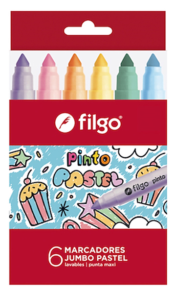 Marcador PINTO JUMBO / Estuche 6 pastel FILGO