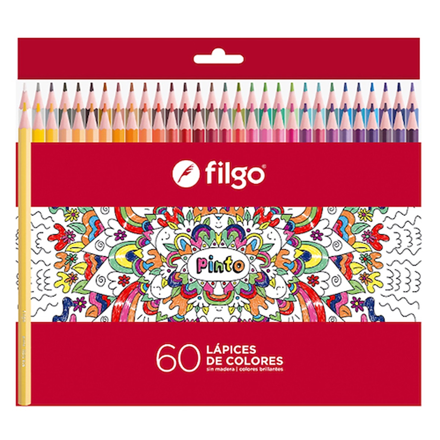 LAPICES DE COLOR PINTO SET X 60 - LARGOS FILGO - $ 14.900