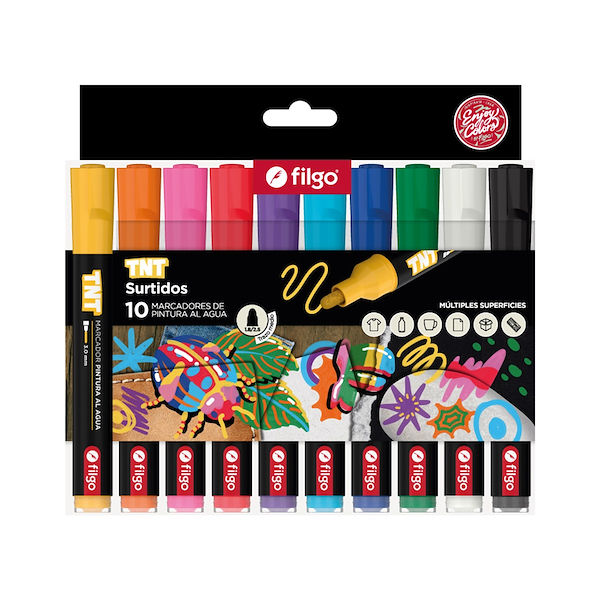 Marcador pintura al agua TNT 3.0 / Estuche 10 surtido FILGO