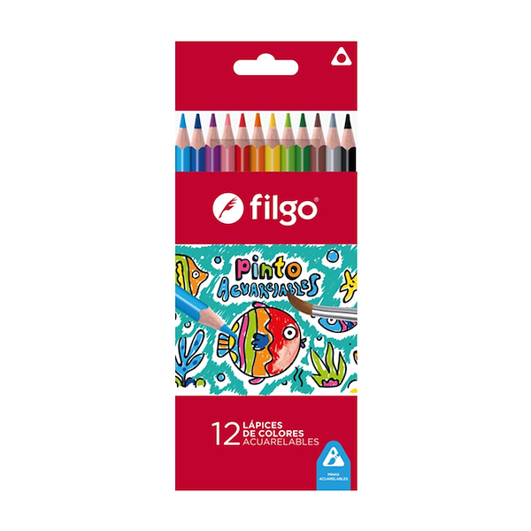 LAPICES DE COLOR PINTO FILGO ACUARELABLES SET X 12
