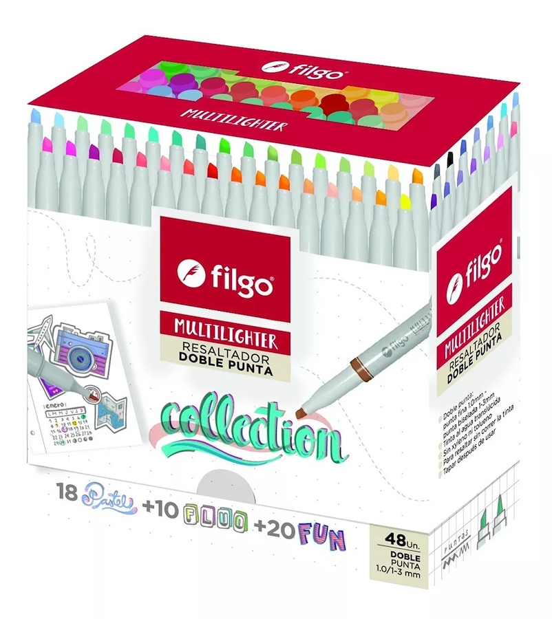 Resaltador creativo MULTILIGHTER DOBLE PUNTA X 48 FILGO SURTIDO - $ 49.900