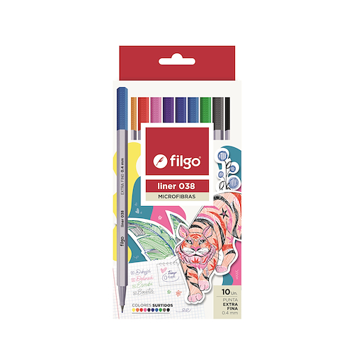 MICROFIBRA LINER 038 DE 0,4 MM SET X 10 - CLASICO FILGO