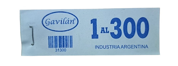 TALON DE NÚMEROS GAVILAN 1-300