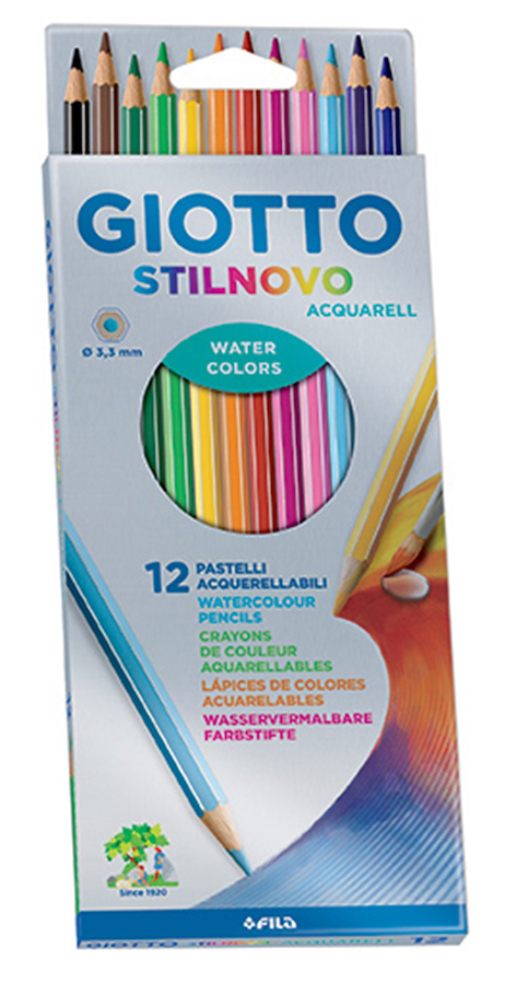 LAPICES COLOR STILNOVO ACUARELABLE SET X 12 LARGOS GIOTTO