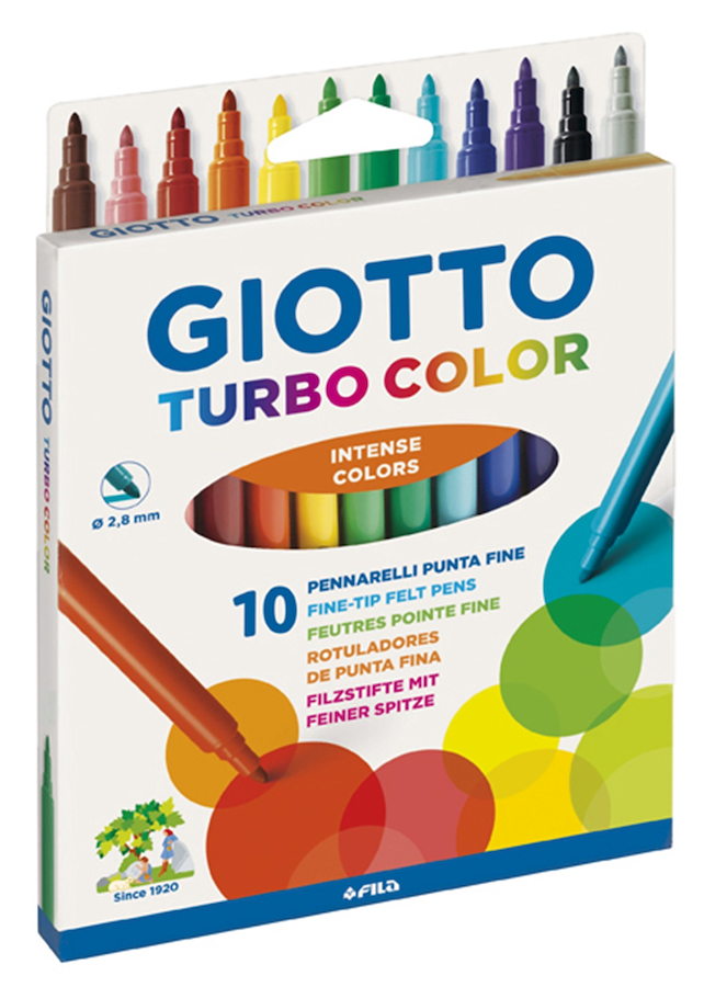 MARCADORES TURBOCOLOR SET X 10 COLORES GIOTTO