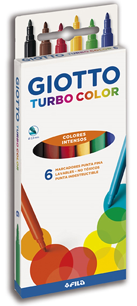 MARCADORES TURBOCOLOR SET X 6 COLORES GIOTTO