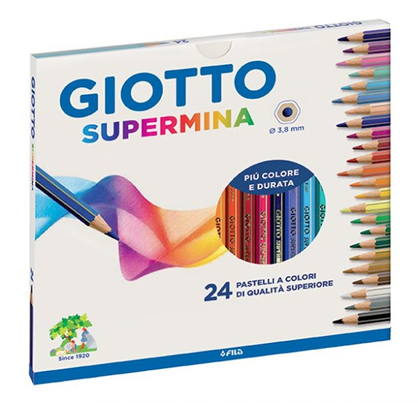 LAPICES COLOR SUPERMINA SET X 24 LARGOS GIOTTO