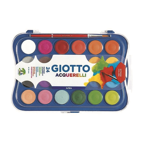 ACUARELAS 24 COLORES ESTUCHE + PINCEL GIOTTO