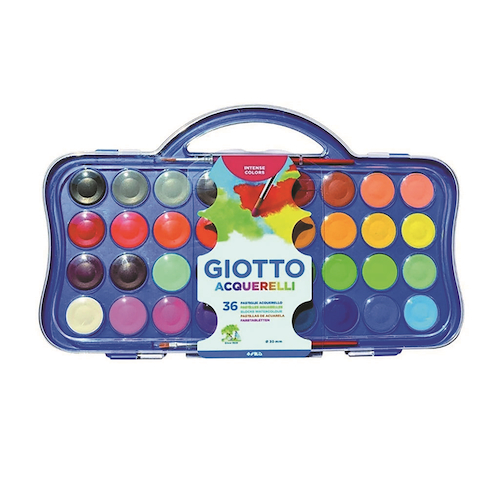 ACUARELAS 36 COLORES ESTUCHE + PINCEL GIOTTO 36 Colores - $ 15.900
