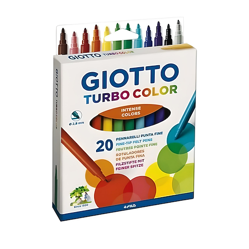 MARCADORES TURBOCOLOR SET X 20 COLORES GIOTTO