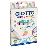 MARCADORES TURBO GIANT PASTEL SET X 6 COLORES GIOTTO