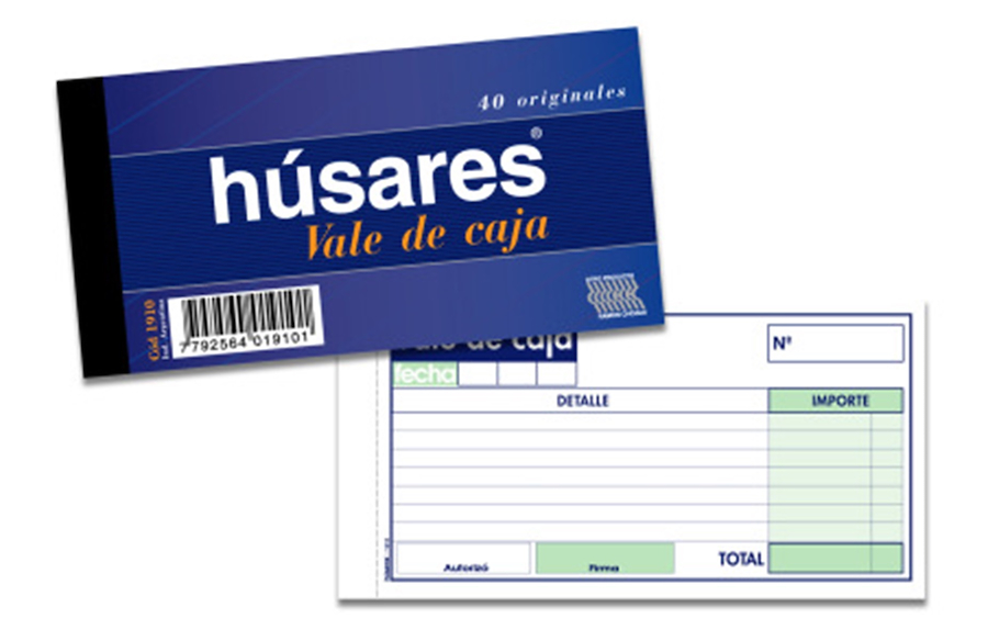 TALONARIO VALE DE CAJA HUSARES - $ 1.700
