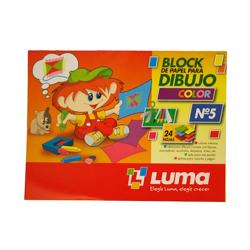 BLOCK DE DIBUJO COLOR N°5 X 24 HOJAS LUMA