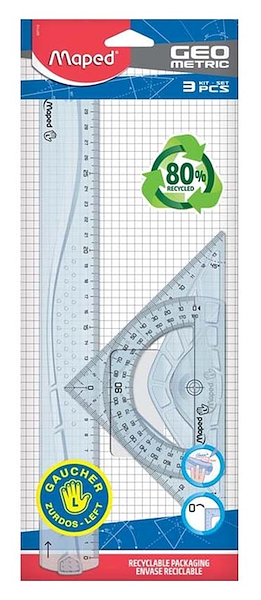 SET GEOMÉTRICO 3 PIEZAS PARA ZURDOS MAPED