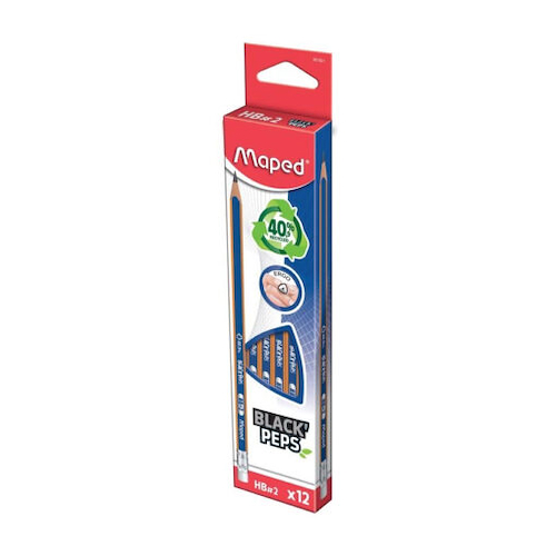 LAPIZ DE GRAFITO HB CON GOMA x UNIDAD MAPED - $ 800