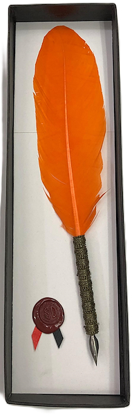 Portaplumas metálico color bronce MARE DI CARTA Gutenberg - Naranja