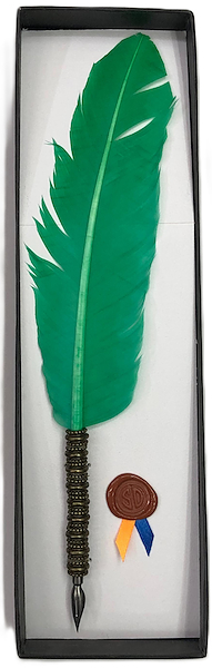 Portaplumas metálico color bronce MARE DI CARTA Vivaldi - Verde