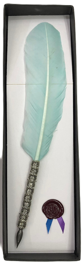 Portaplumas metálico color plateado MARE DI CARTA Verdi - Celeste - $ 45.000