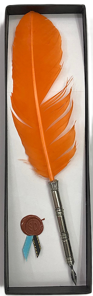 Portaplumas metálico color plateado MARE DI CARTA Moctezuma - Naranja