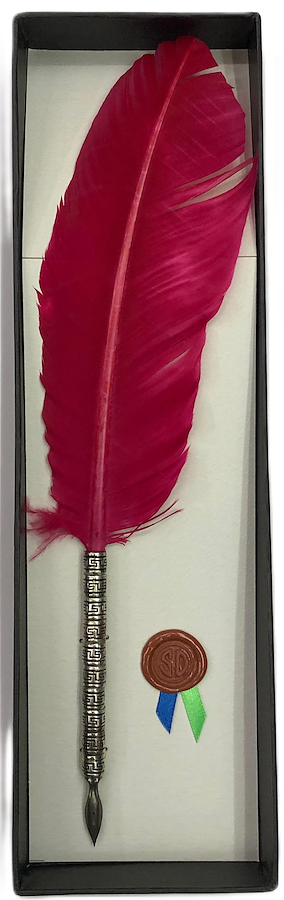 Portaplumas metálico color plateado MARE DI CARTA Puccini - Rojo - $ 45.000