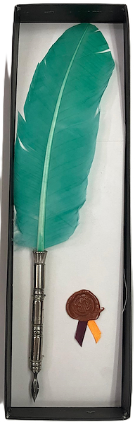Portaplumas metálico color plateado MARE DI CARTA Moctezuma - Turquesa