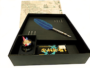 Portapluma color bronce + 7 plumas + Tintero + TInta MARE DI CARTA Durero - - $ 70.800