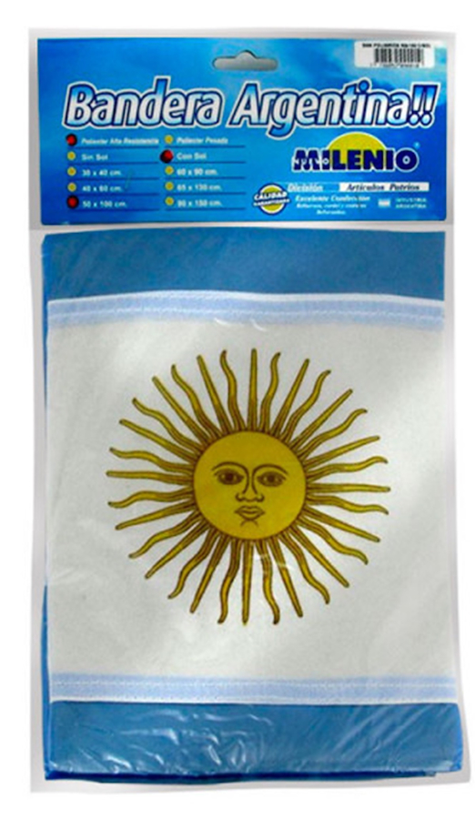 BANDERA ARGENTINA 45 X 72 CON SOL  COD 2356 - 1102 MILENIO - $ 11.200