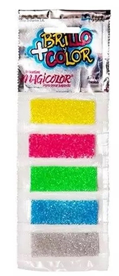 BRILLANTINA FLUO SURTIDA X 5 MINIGLASS - $ 2.600
