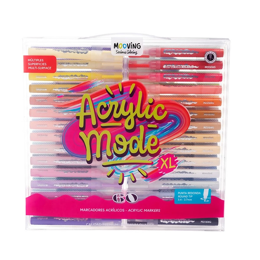 MARCADOR COLORING ACRILICO X 60 MOOVING - $ 79.900