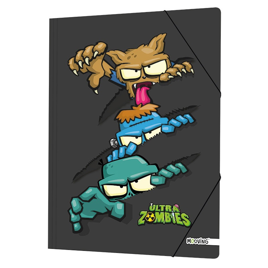 CARPETA 3 SOLAPAS OFICIO CON ELASTICO ULTRA ZOMBIES MOOVING 3 ZOMBIES - 1005186 - $ 5.400