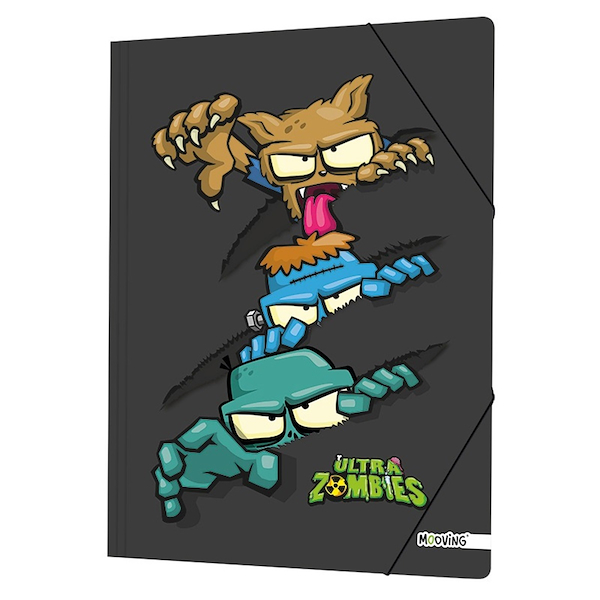 CARPETA 3 SOLAPAS OFICIO CON ELASTICO ULTRA ZOMBIES MOOVING 3 ZOMBIES - 1005186