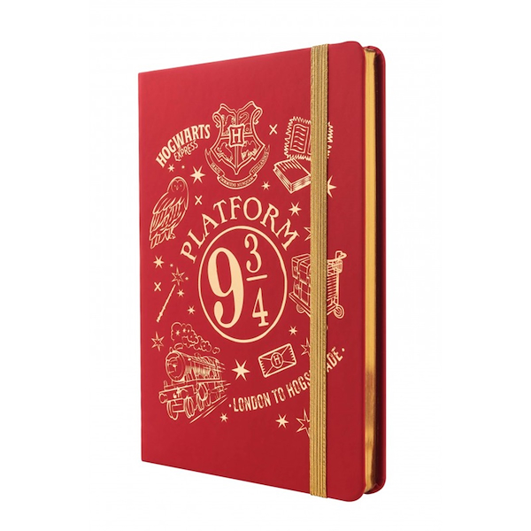 CUADERNO A5 NOTES - RAYADO 80 Hjs MOOVING HARRY POTTER - ROJO/DORADO