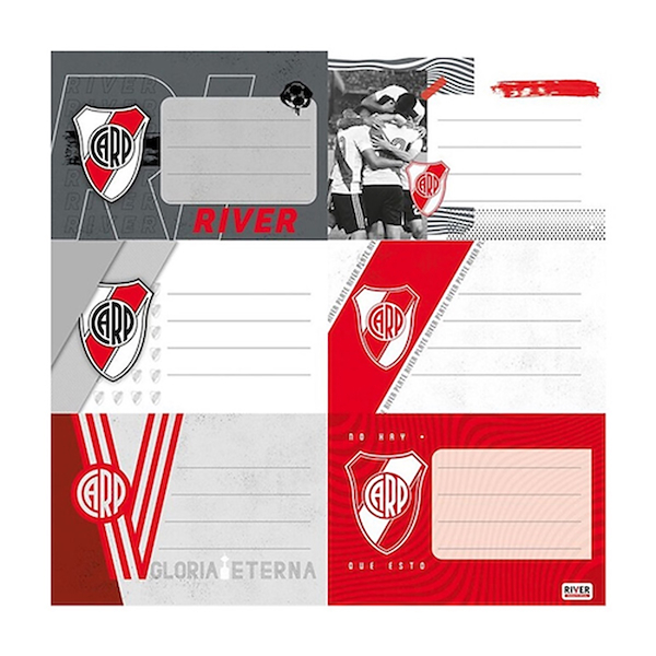 ETIQUETAS ESCOLARES PACK X 12 MOOVING RIVER