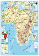 MAPA N°6 AFRICA MUNDO CARTOGRAFICO FISICO-POLITICO